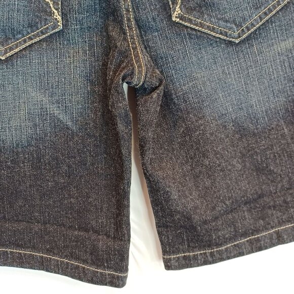 US POLO ASSN 11/12 Stretch Denim Dark Wash Mid Rise Shorts Cotton NEW Y2K 00s Bl - Picture 12 of 15
